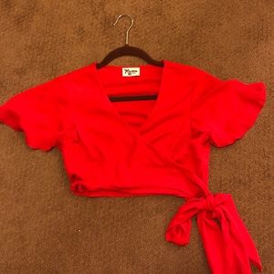 Red Show Me Your Mumu crop top size small
